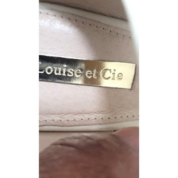 Louise et cie Open-Toe Block Pump Heel Sandals With Tassel Ankle Ties In Ivory - Picture 10 of 12